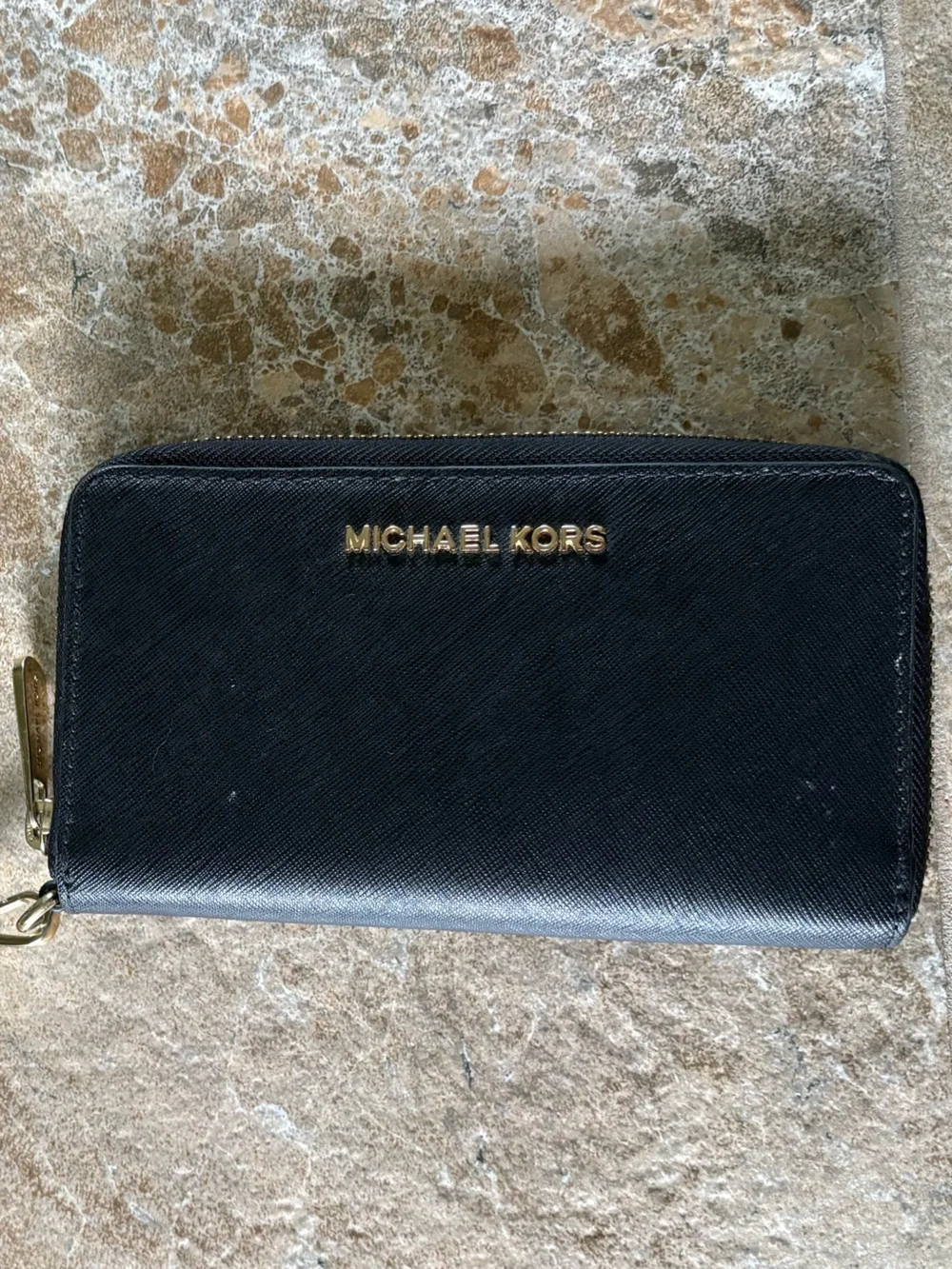 Michael Kors Black & Gold Wristlet Wallet